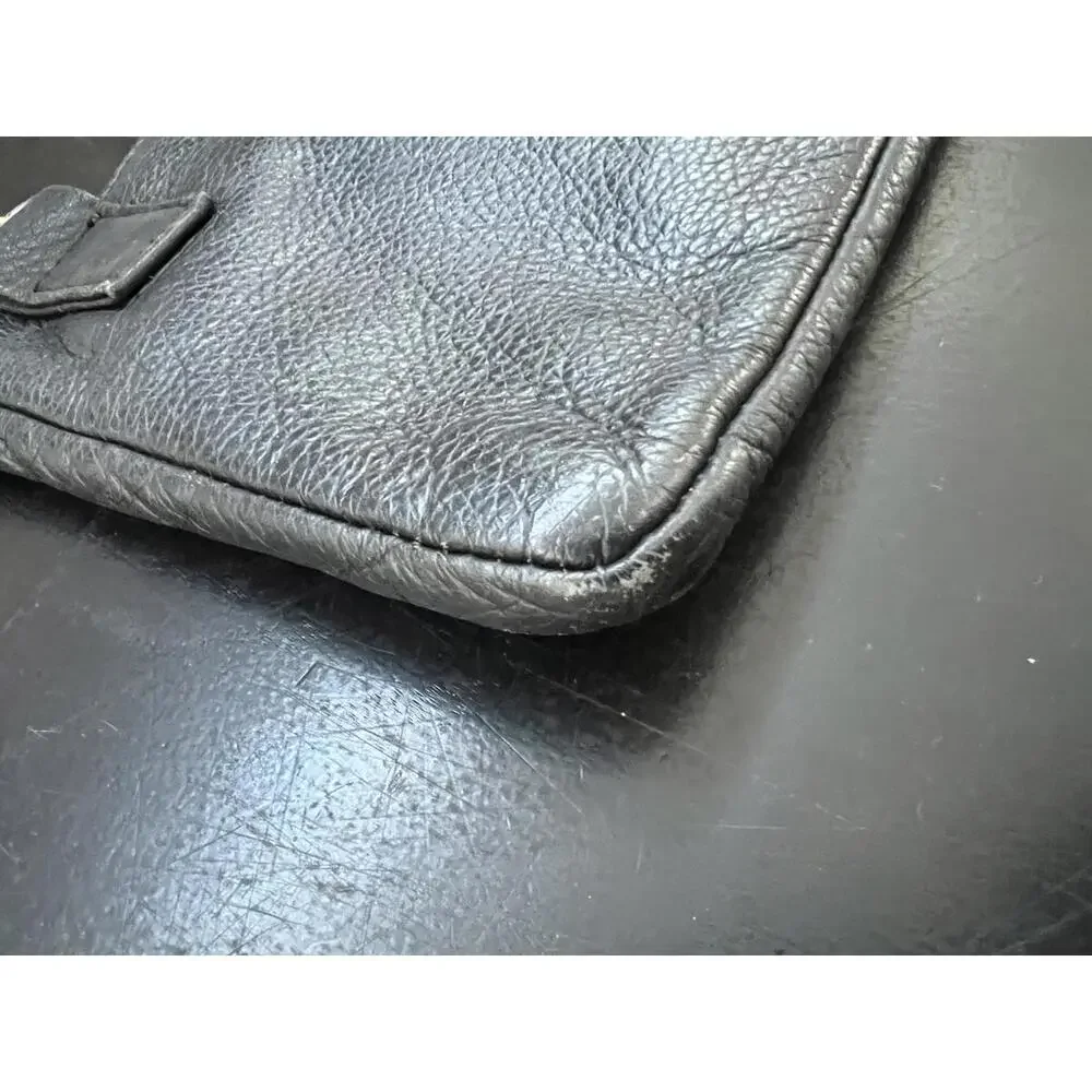 Harley-Davidson‎ Black Leather Motorcycle Bag with Metal  Minimalist Logo